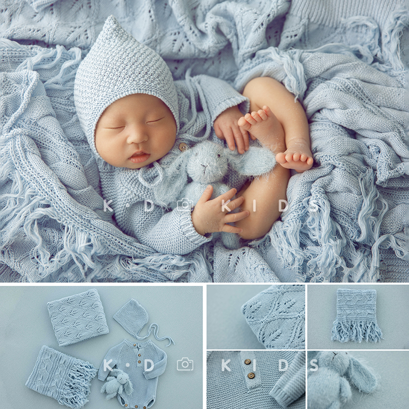 Baby Clothing Newborn - Knitted Baby Photography Clothing Hat And