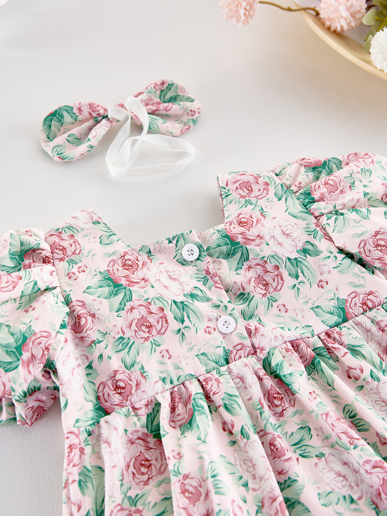 Girls' Summer Rose Print Dress - Baby Clothing Stores บทวิจารณ์และราคา