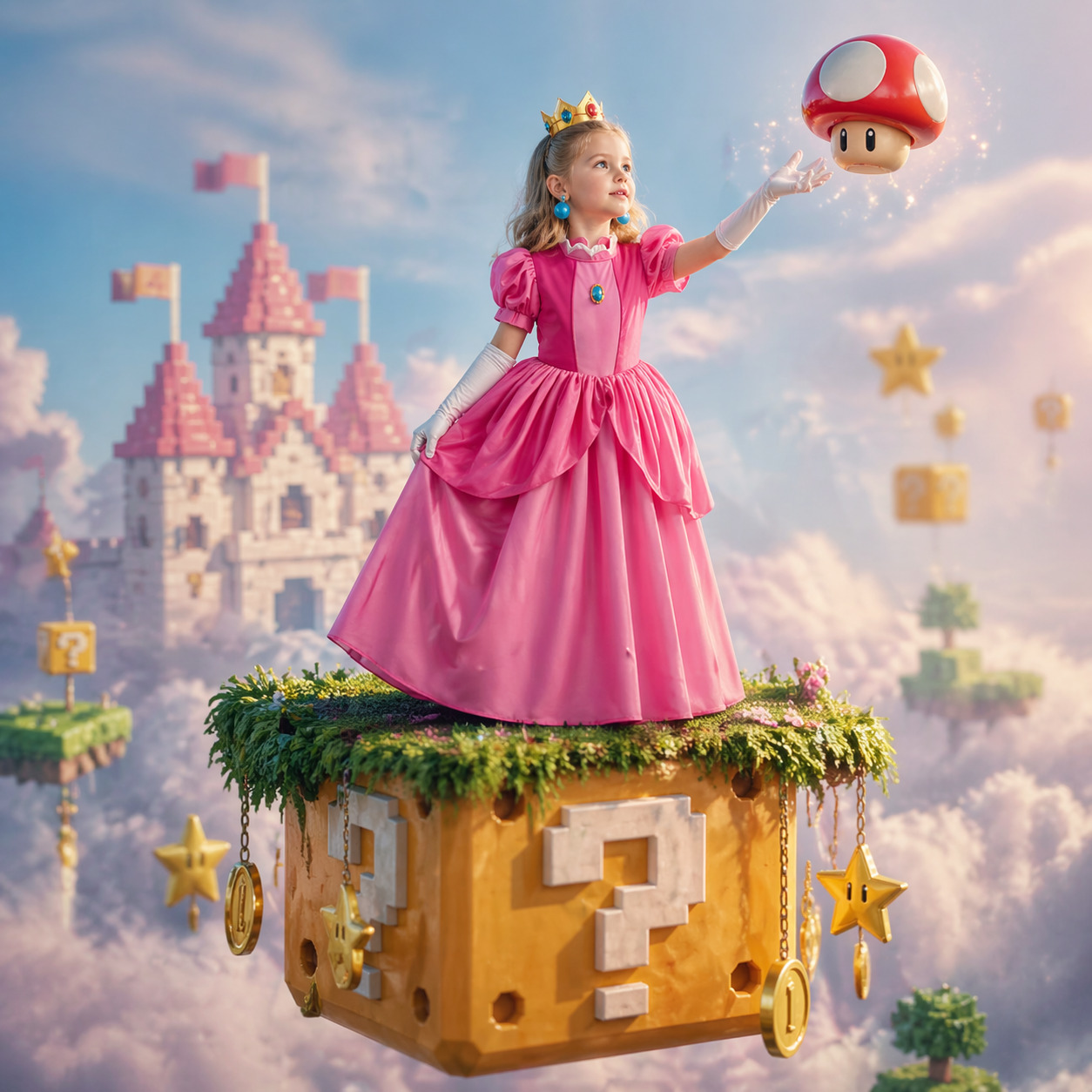 Princess Peach Style Dress Up  - Baby Clothing Girls บทวิจารณ์และราคา