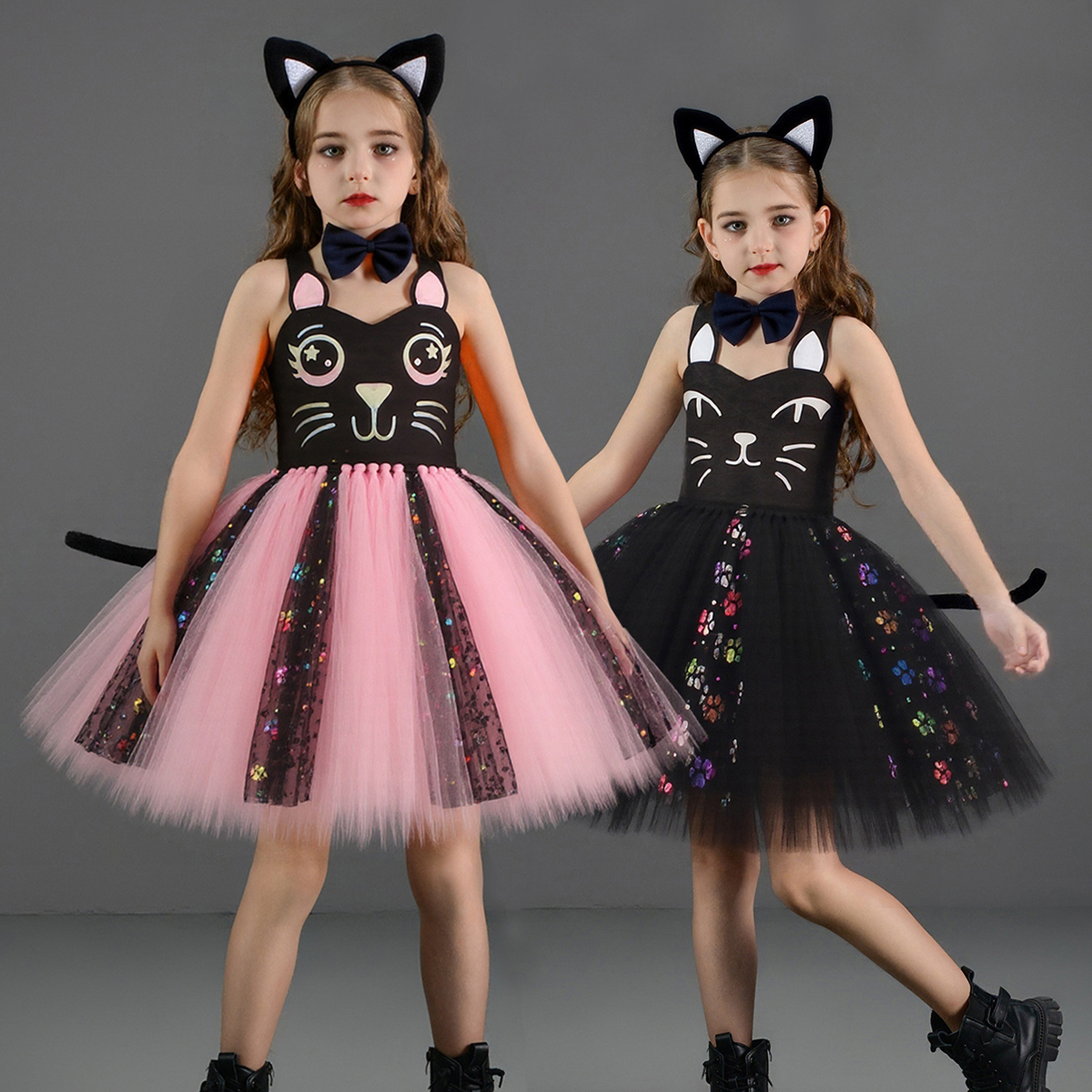 Pink Black Cat Tutu Dress for  - Baby Clothing Girls บทวิจารณ์และราคา