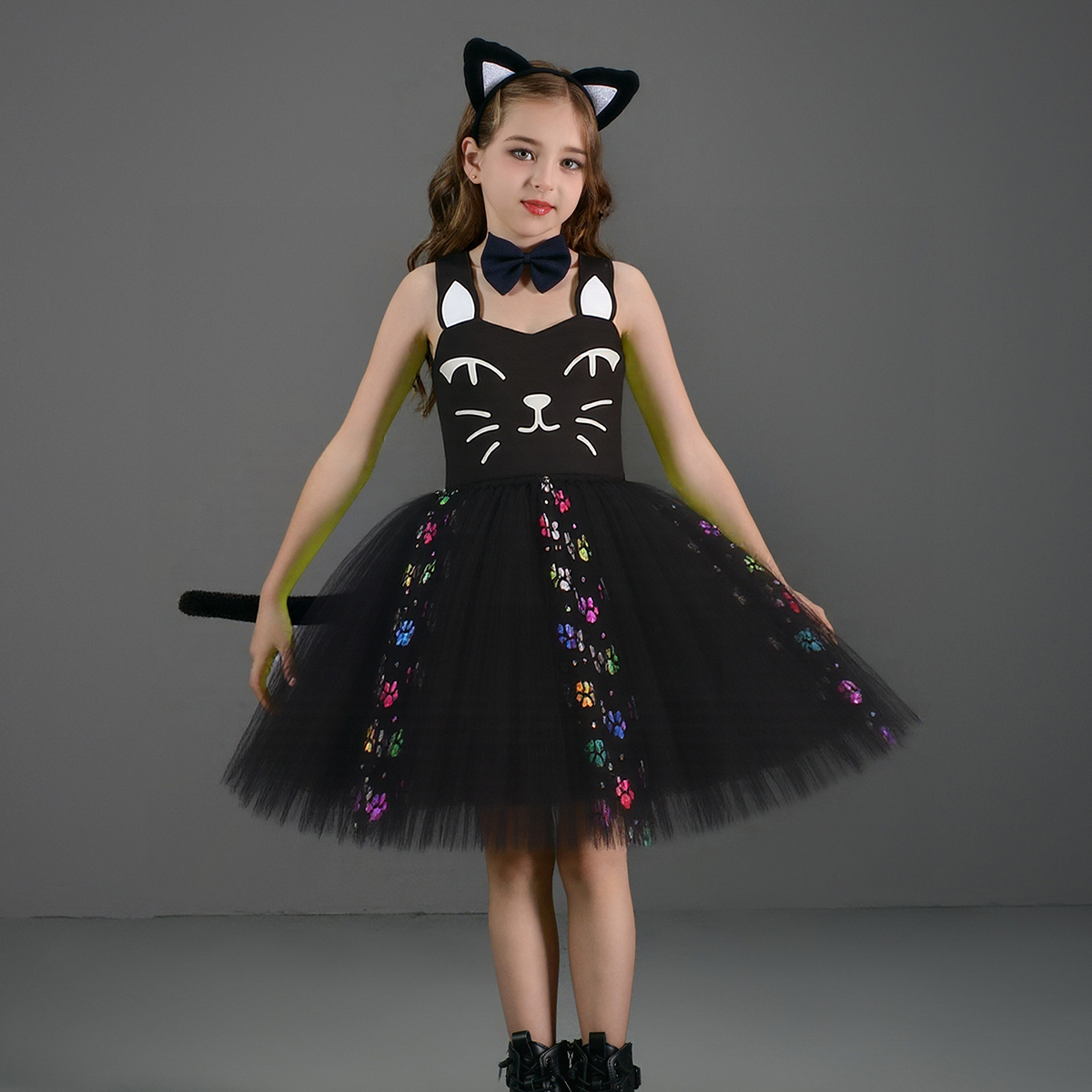 Pink Black Cat Tutu Dress for  - Baby Clothing Girls บทวิจารณ์และราคา
