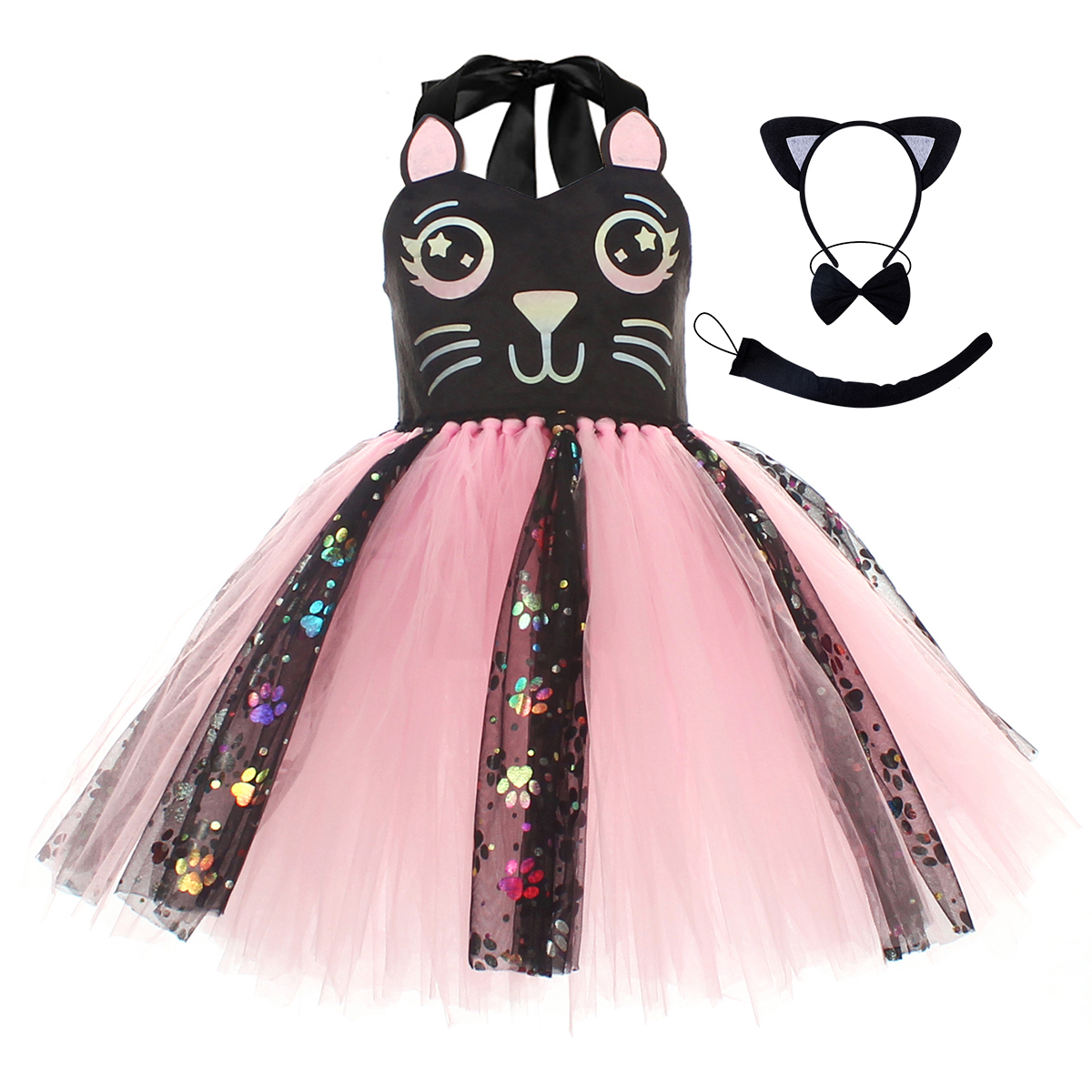 Pink Black Cat Tutu Dress for  - Baby Clothing Girls บทวิจารณ์และราคา