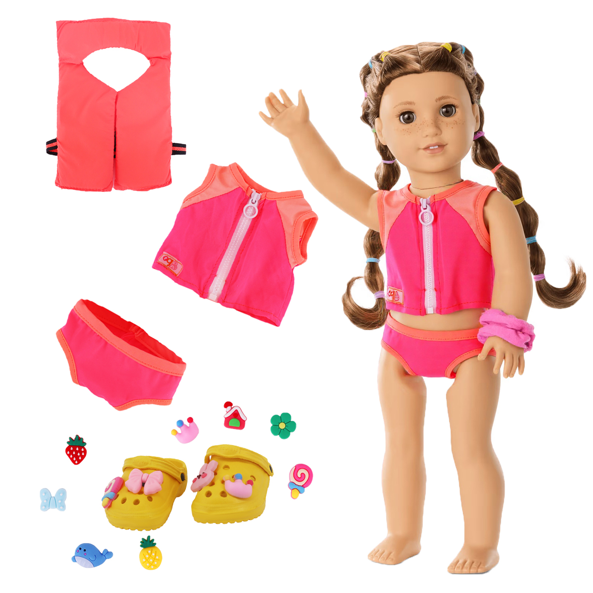Head Flower Swimsuit Fish Scal - Baby Clothing Girls บทวิจารณ์และราคา