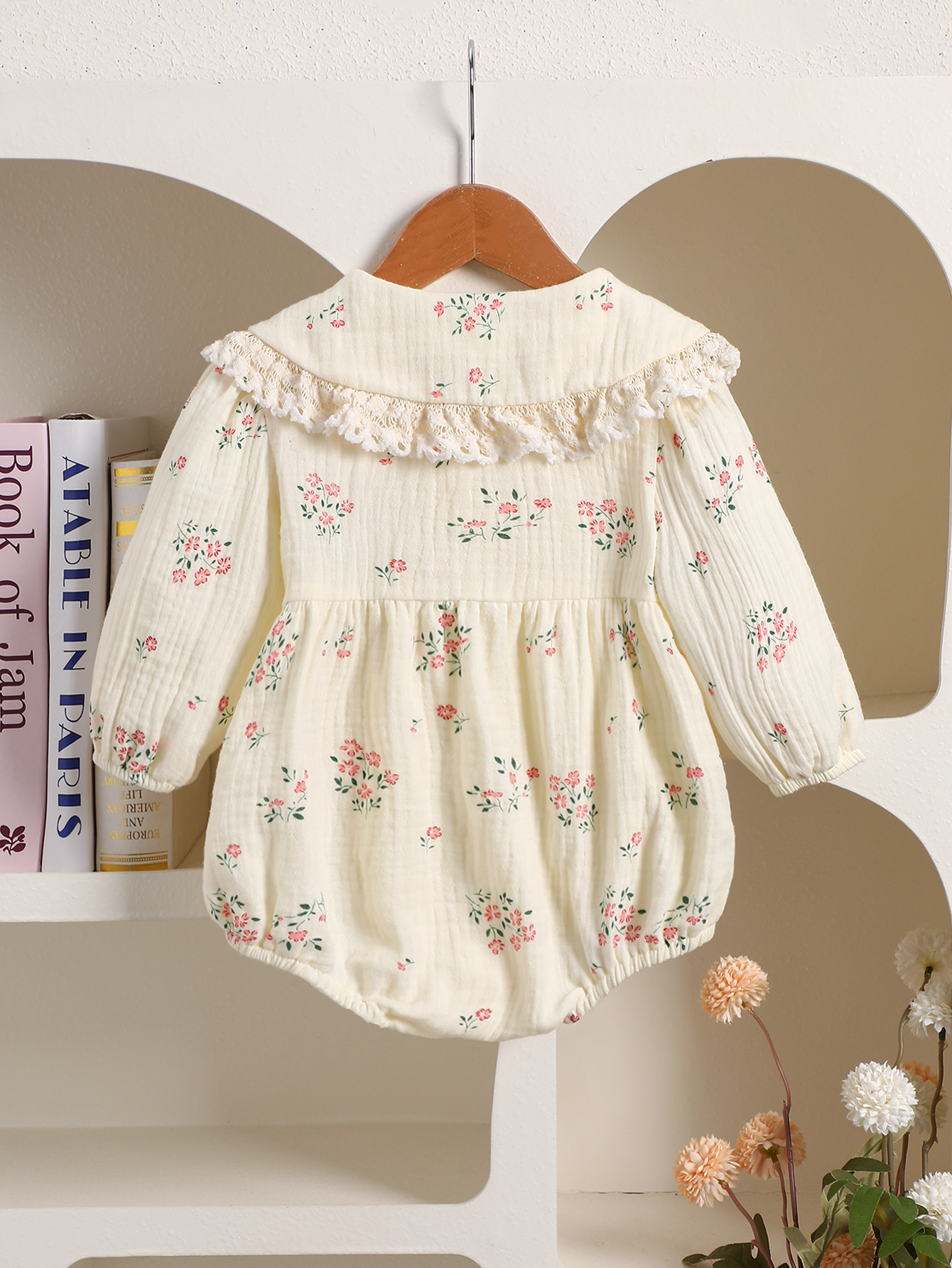 Baby Floral Embroidered Long-S - Baby Clothing Stores บทวิจารณ์และราคา