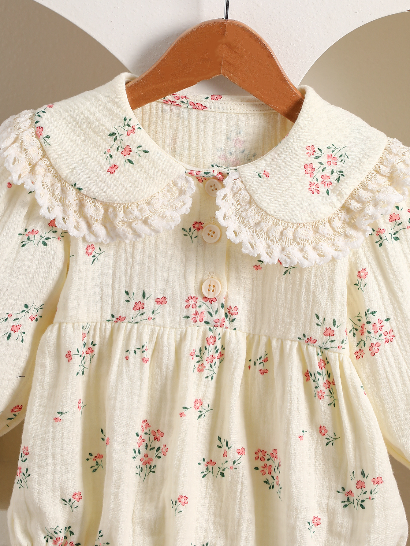 Baby Floral Embroidered Long-S - Baby Clothing Stores บทวิจารณ์และราคา