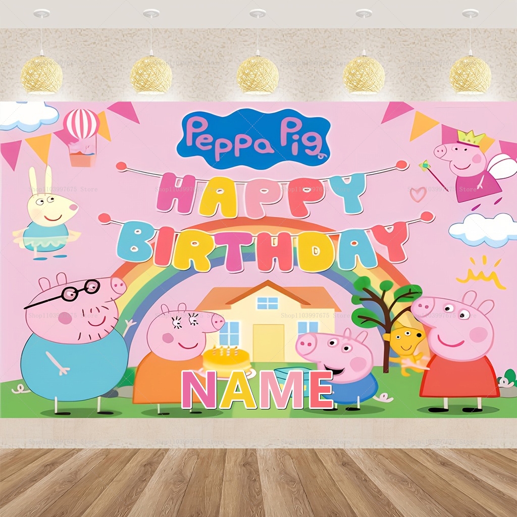 Custom Name Cartoon Peppa Pig  - Baby Clothing Names บทวิจารณ์และราคา